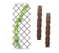 Relaxdays Tuteur à tomates en Lot de 3, Extensible, pour Plantes grimpantes, 180 x 90 cm, pour Jardin, Balcon, Marron