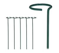 Relaxdays Tuteur à tomates en Lot de 6, métal (Acier), Anneau, Vert foncé | longueur : 40 cm, pour le jardin
