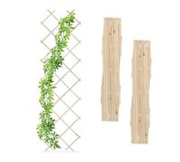 Relaxdays Tuteur à tomates, en lot Pratique de 3, Extensible, Bois de Sapin, pour Le Mur, 180 x 60 cm, Nature