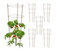 Relaxdays Tuteur à tomates marron en lot de 6