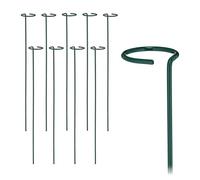 Relaxdays Tuteur à tomates, métallique, Grand Lot de 10, Design Pratique, Longueur : 60 cm, Vert foncé