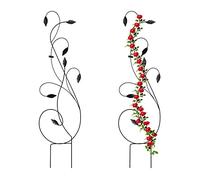 Relaxdays Tuteur décoratif, métal, Lot de 2, Support pout Plantes grimpantes, à Planter,H x L : 144 x 39 cm, Noir