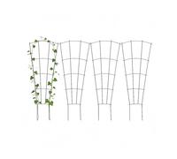 Relaxdays Tuteur en métal, Lot de 4, Treillis pour Plantes grimpantes, Pots et bacs, 82 x 31 cm, Noir