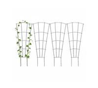 Relaxdays Tuteur métal, lot de 4, treillis pour plantes grimpantes, pots & bacs, H x l: 82 x 31 cm, noir