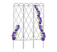 Relaxdays Tuteur Plantes grimpantes, en métal, 3 pièces, à Planter, Hauteur de 162,5 cm, Jardin, Rouge Brun