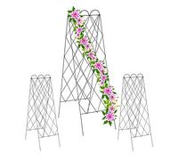 Relaxdays Tuteur Plantes grimpantes, en métal, Lot de 3, à Planter, Hauteur de 152 cm, Jardin, Rouge Brun