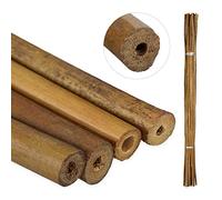 Relaxdays Tuteur pour Plante en Bambou, Lot de 40, 120 cm, Aide à la Croissance des Plantes, Déco, Tiges Bambou, Naturel