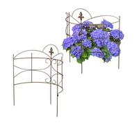 Relaxdays Tuteurs demi-cercle, lot de 2, supports semi-circulaires, plantes et arbustes, hxl: 59,5 x 53 cm, métal, brun
