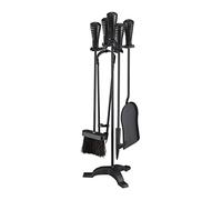 Relaxdays Serviteur de cheminé 5 pièce noir