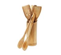 Relaxdays Ustensiles de Cuisine 6 pièces bambou