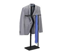 Relaxdays Valet de Chambre, Vestes, HxLxP : env. 107x48x20 cm, métal, MDF, chevalet à vêtement, Dressing, entrée, Noir