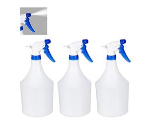 Relaxdays Vaporisateur 1 L, Lot de 3, Plantes, Spray, Fleurs, Jardinage, Brumisateur, Graduation, Arrosage, Blanc-Bleu