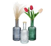 Relaxdays Vase décoratif en verre lot de 3