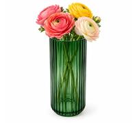 Relaxdays Vase en verre rainuré