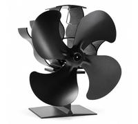 Relaxdays ventilateur de cheminée, noir | à chaleur, sans électricité, 4 pales, 19 x 17,5 x 11,5 cm