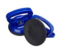 Relaxdays ventouse vitre lot de 2, transport de vitres, carreaux&plaques, capacité de charge jusqu’à 45 kg, Ø12 cm, bleu