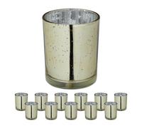 Relaxdays Verres à bougie coloris doré lot de 12