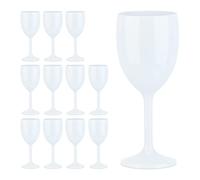 Relaxdays Verres à vin en plastique – Lot de 12, incassables, sans BPA, blanc