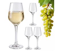Relaxdays Verres à vin transparents, set de 4, 360 ml, design classique, compatibles lave-vaisselle, verres à pied