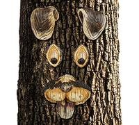 Relaxdays Visage Lapin, Décoration pour Arbre, 5 pièces, Motif lièvre Mignon, déco Jardin, à Suspendre, Brun/Beige, Marron