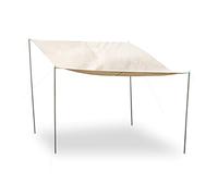 Relaxdays Voile d’ombrage rectangulaire, Piquets Sol, Cordes, Imperméable, Protection UV, Polyester, 3x4m, Beige