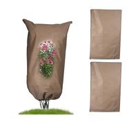 Relaxdays Voile d'hivernage pour Plantes d'extérieur, Lot de 3, Housse de Protection, 140x80 cm, Non tissé, Beige
