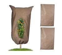 Relaxdays Voile d'hivernage pour Plantes d'extérieur, Lot de 3, Housse de Protection, 180x120 cm, Non tissé, Beige