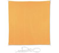 Relaxdays - Voile d'ombrage carrée, 5 x 5 m, hydrofuge, résistante aux UV, avec cordes de tension, terrasse, balcon, toile, jaune