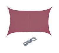 Relaxdays Voile d'ombrage, imperméable, concave et rectangulaire en Tissu PES, avec tendeurs, 3 x 4 m, Bordeaux