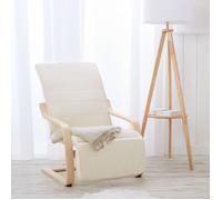 Relaxsessel Natur | avec repose-pieds | Bois naturel | Fauteuil à bascule fauteuil d’allaitement fauteuil inclinable