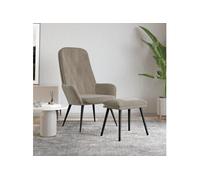Relaxstoel met voetenbank fluweel lichtgrijs3097619