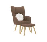 vidaXL Relaxstoel met voetenbank stof bruin4016782 Marron G