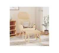 Relaxstoel met voetenbank stof crÃmekleurig3097344