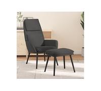 Relaxstoel met voetenbank stof donkergrijs3097769