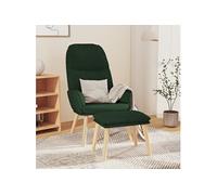 Relaxstoel met voetenbank stof donkergroen3097347