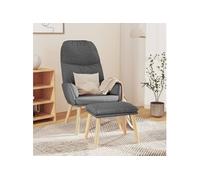 Relaxstoel met voetenbank stof lichtgrijs3097342