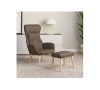 Relaxstoel met voetenbank stof taupe3097759