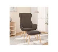Relaxstoel met voetenbank stof taupe3097891