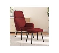 Relaxstoel met voetenbank stof wijnrood3097776