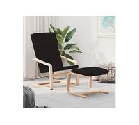 Relaxstoel met voetenbank stof zwart3154416