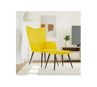 vidaXL Relaxstoel met voetenbank tissu mosterdjaune Jaune G