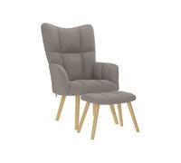 vidaXL Chaise de relaxation avec repose-pied – Tissu Taupe