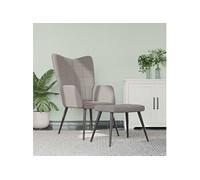 vidaXL Relaxstoel met voetenbank tissu taupe Taupe G