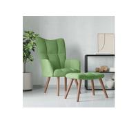 vidaXL Chaise de relaxation vert clair velours