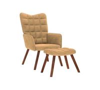 vidaXL Chaise de relaxation avec tabouret Marron Velours