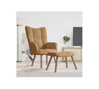 vidaXL Chaise Relaxation Marron Velours