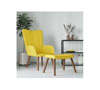 vidaXL Chaise de relaxation avec repose-pied Velours Jaune moutarde
