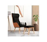 vidaXL Chaise de relaxation avec repose-pied - Noir