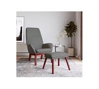 Relaxstoel met voetenbankje stof lichtgrijs3097871
