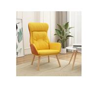 Relaxstoel stof en PVC mosterdgeel341308
